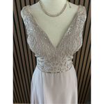 Adrianna Papell pink made of honor bridesmaid dress fancy classy elegant maxi Photo 1