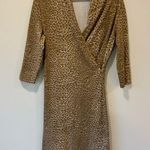 J. McLaughlin Panama Catalina Cloth Faux Wrap Dress Animal Print Midi Modest Photo 0