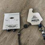 Trifari  NOS Crystal Bead Necklace & Earrings Set - Cool Winter Blue Gray 18" Photo 4