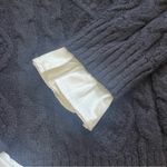 Jacquie The Label black wool blend cable knit sweater with white silk under Sz M Size M Photo 9