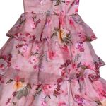 Floral Pink Maxi Dress Ruffle Tiered Corset Back Party Wedding Homecoming Prom Size 8 Photo 8