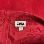 Vintage 90’s CHIA Red Suede/Leather Mini Skirt Size 4/6 Perfect for VDay! Photo 2