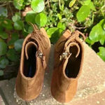 Nine West  Shoes Women's 5.5 Beige Camel Tan Leather Yendira Ankle Bootie Photo 8