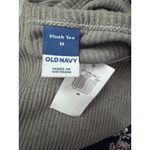 Old Navy NWT  Plush Tee Women’s Medium Grey Ribbed V Neck Long Sleeve Fleece Photo 3