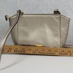 VTG Lauren RL Pebbled Cow Leather Purse 9.5" Rose Gold Silver Crossbody Bag Photo 15
