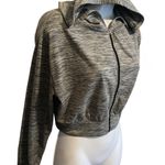 Forever 21  Grey and Black Cropped Hooded Zip Up Fits Small Photo 1