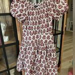 J.Crew  block print dress Drop Waist Cotton Poplin Mini boat neck off shoulder 8 Photo 1