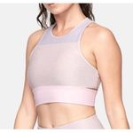 Outdoor Voices Tri-Tone Slashback Crop Sports Bra Pink Purple Size M Photo 0