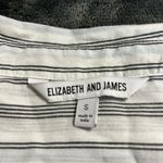 Elizabeth and James  Wide Cuff Striped Button Down White Gray Striped Shirt Large Photo 2