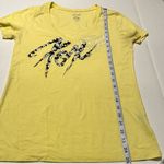 FOX Racing Womens Size Medium Yellow Short Sleeve‎ Shirt Fitted Floral Athletic Photo 5