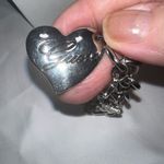 Guess  Silver Tone and Black Crystal Heart Photo 5
