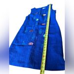 Ultra Dress Linen Sleeveless Mini Dress With Embroidered Fish Womens 12 Blue Photo 9