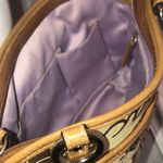 Coach  Tan Horse Carriage Embroidered Canvas Brown Leather Crossbody Shoulder Bag Photo 11