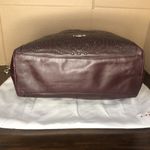 Coach  Oxblood Edie Studded Soft Leather Triple Section Turn Lock Shoulder Bag Photo 6