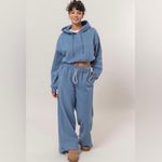 Oversized Wide Leg Cropped Hoodie Set Photo 1