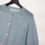 Doen Petra Alpaca Merino Wool Crewneck Button Knit Cardigan Sweater S Blue Photo 3