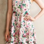 Anthropologie  Eloise Lila Tiered Chemise Floral Mini Ruffled Hem Size Medium Photo 3