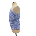 Amanda Uprichard Beckham Top Blouse One Shoulder Ruched Lavender Blue Size Large Photo 4