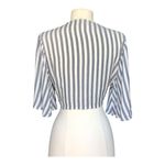 American Eagle  Outfitters Tie Front Stripe Crop Top Women's Large Photo 4