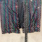 Vintage Rainbow Blazer Women Black Jacket Sequins Party Holiday Retro Lg 80s Art Photo 6