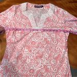 Vineyard Vines Tunic Starfish Shell Seahorse logo print Pink and white medium Photo 7