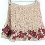 Raga Anthro  Azaria Lace Mini Skirt Taupe Size S‎ Photo 6