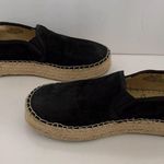 Sam Edelman Carrin Black Espadrille Platform Suede Slip On Shoes 7.5 M RARE HTF Photo 5