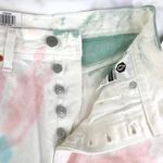 Levi's New  Pastel Tie Dye Denim Raw Hem Jean Skirt White Multicolor Photo 10