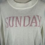 Poof New York Cream Pink SUNDAY Knit Sweater Pullover Womens Small Casual Lightweight Photo 2