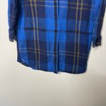 Outerknown Blanket Shirt Dress Womens M Blue Plaid Long Sleeve Button thick Photo 3
