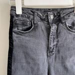 ZARA  | Black Velour Trim High Rise Skinny Jeans Sz 4 Photo 4
