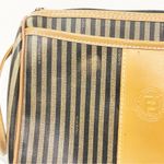 Fendi Classic Vintage  Brown Pin Stripe Zippered Crossbody Shoulder Bag Photo 1