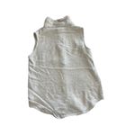 Vtg 90s Pasta USA Women's Sleeveless Button Up Shirt Cream Linen Blend Size M Tan Size M Photo 2