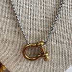 Carabiner Holder Necklace Stainless Steel Womens Jewelry Gold Photo 1