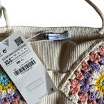 ZARA Crochet Ribbed Knit Granny Square Top Photo 3