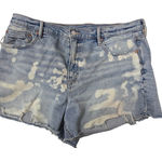American Eagle  Strigid Relaxed Distressed Denim Shorts – Blue – Size 14 Photo 0