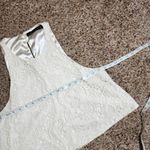 ZARA  Round Neck Tank Top White Lace Women's Size Medium Photo 4
