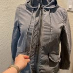Melrose and Market Gray Women’s Zipper Jacket Hooded High Collar EUC Sz XS Photo 86