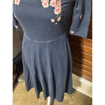 Eshakti  Navy blue Embroidered Dress Size 0 XS Fit & Flare cotton stretch Photo 2