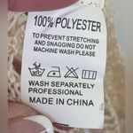 Vintage Womens Tunic Coverup Beige Crochet Tassel Relaxed Sheer Hippie Boho; M Tan Size M Photo 4