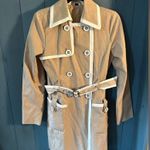 Guess Tan Trench Coat with White Trim | Size Small Photo 1