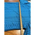 Dana Buchman Teal Lace Overlay Knit Top XL Short Sleeve Crew Neck Shirt Career Photo 5