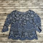 HD in Paris Women's Sheer Floral Crewneck Lace Blouse Shirt 2 Blue Periwinkle Photo 3