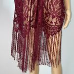 Emerette Burgundy / Wine Colored Lace Short Sleeved Kimono Size Small Photo 2