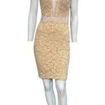 Jovani  Lace Rhinestone Open Back Cocktail Dress Beige Size 2 NWT Photo 0