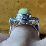 Natural Connemara Marble Sterling Silver Celtic Ring Size 6 Photo 1