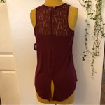 SO New  Womens Tank Top Burgundy w/ Lace-Trim size M Photo 3
