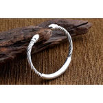 Boutique Unisex Twist Bar 925 Sterling‎ Silver Cuff Bracelet, Adjustable Photo 11