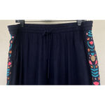 BODEN Tamara Embroidered Drawstring Loose Trousers Floral Pineapple 14 Boho Flow Blue Size 14W Photo 5