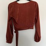 J.O.A. Burnt Orange Wrap Crop Blouse Top - Size Small Photo 1